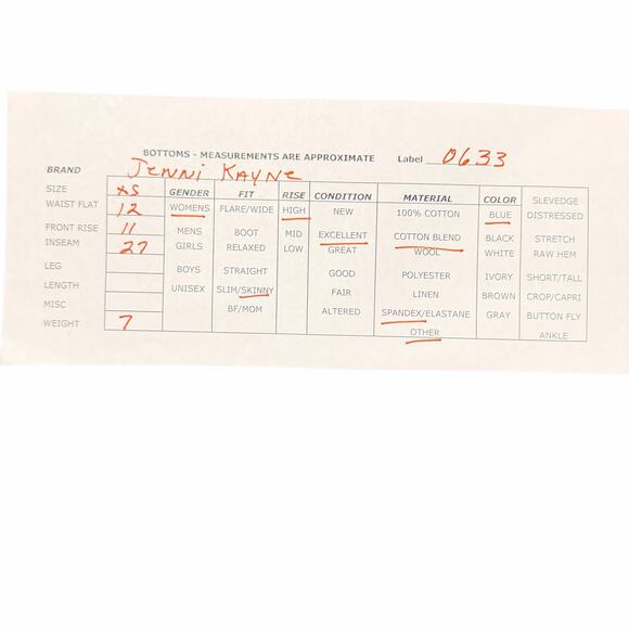 Jenni Kayne Blue High Waist Skinny Pants Cotton Tencel Casual Womens Size XS - Picture 3 of 10